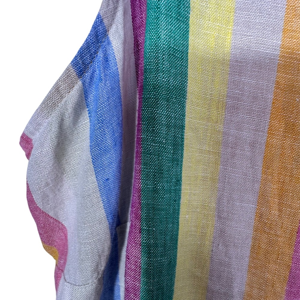 C&C California Womens 1X Linen Shirt Dress Sleeveless Multicolor Stripe NWT - Picture 11 of 16